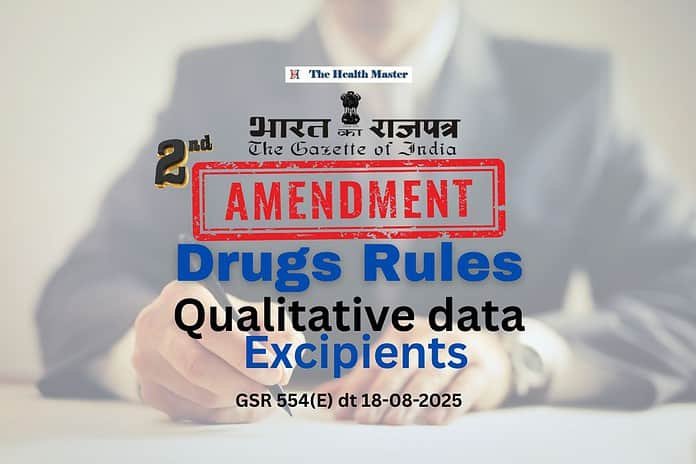 Drugs Rules amended to include qualitative data of excipients