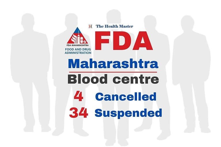 Action on Blood Centres - 34 suspended, 4 cancelled: FDA Maharashtra:
